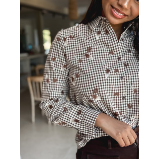 Chemise à carreaux Hania - Chocolat