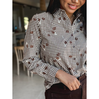 Chemise à carreaux Hania - Chocolat