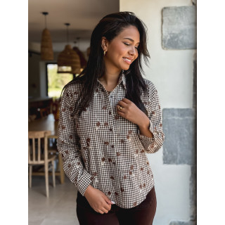 Chemise à carreaux Hania - Chocolat