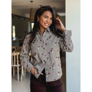 Chemise à carreaux Hania - Chocolat