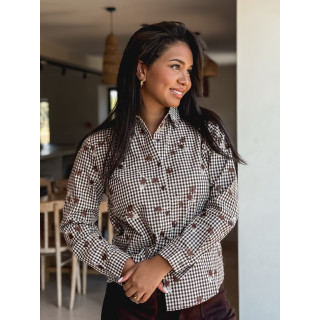 Chemise à carreaux Hania - Chocolat
