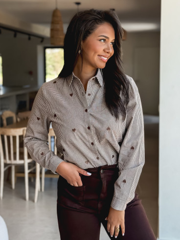 Chemise à carreaux Clementina - Chocolat