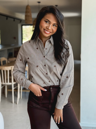 Chemise à carreaux Clementina - Chocolat