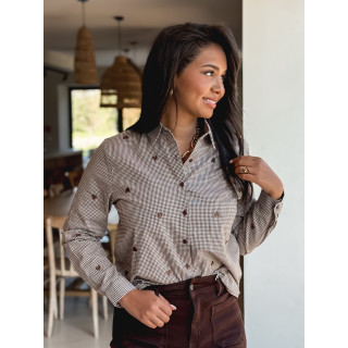 Chemise à carreaux Clementina - Chocolat