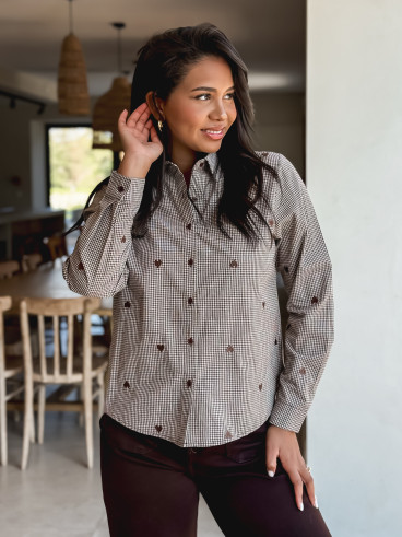 Chemise à carreaux Clementina - Chocolat