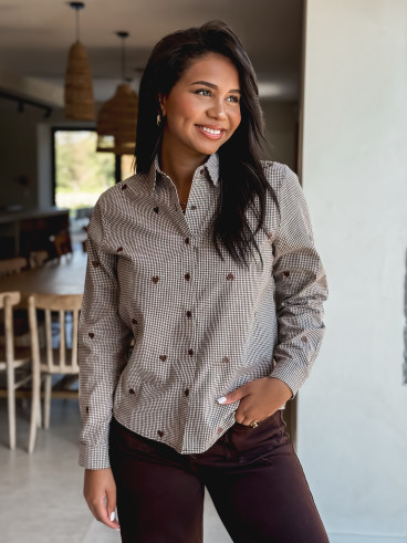 Chemise à carreaux Clementina - Chocolat