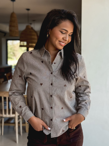 Chemise à carreaux Clementina - Chocolat
