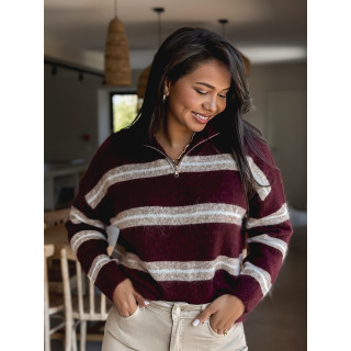 Pull ligné Constance - Bordeaux