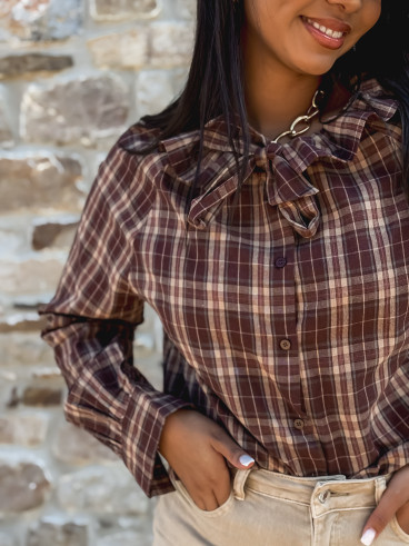 Chemise à carreaux Linette - Chocolat