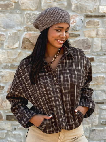 Chemise à carreaux Manelia - Marron
