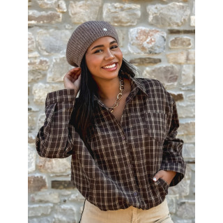 Chemise à carreaux Manelia - Marron
