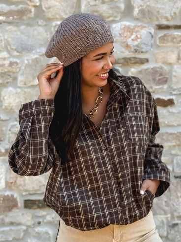 Chemise à carreaux Manelia - Marron