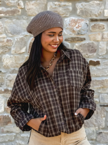 Chemise à carreaux Manelia - Marron