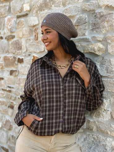 Chemise à carreaux Manelia - Marron