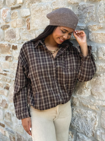 Chemise à carreaux Manelia - Marron
