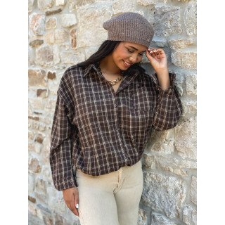 Chemise à carreaux Manelia - Marron