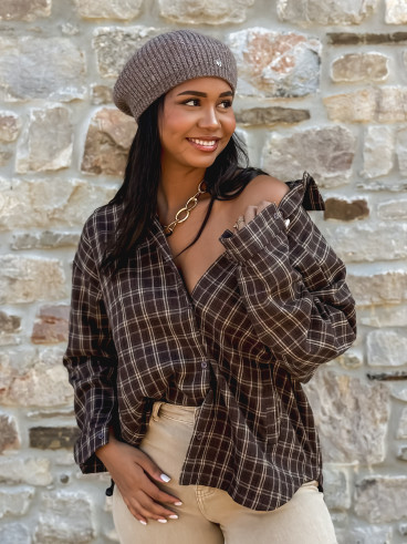 Chemise à carreaux Manelia - Marron