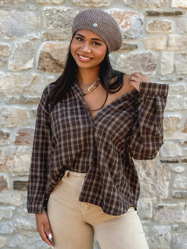 Chemise à carreaux Manelia - Marron