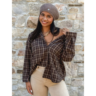 Chemise à carreaux Manelia - Marron