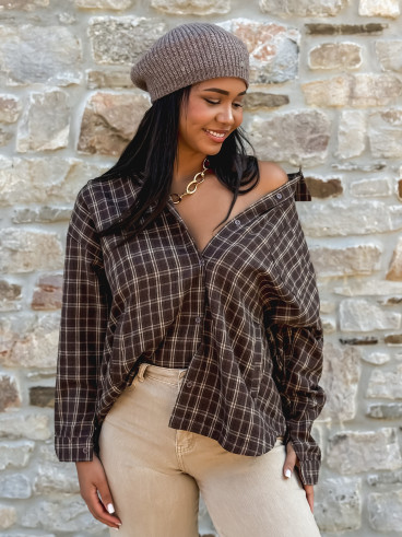 Chemise à carreaux Manelia - Marron