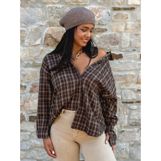 Chemise à carreaux Manelia - Marron