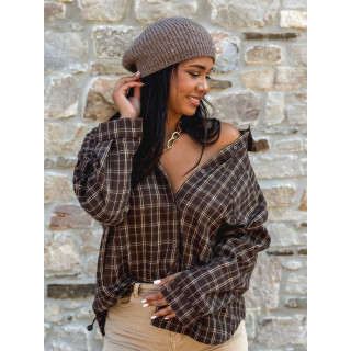 Chemise à carreaux Manelia - Marron