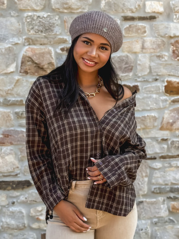 Chemise à carreaux Manelia - Marron