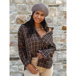 Chemise à carreaux Manelia - Marron