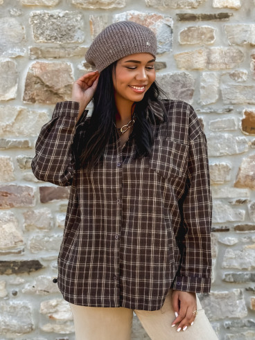 Chemise à carreaux Manelia - Marron