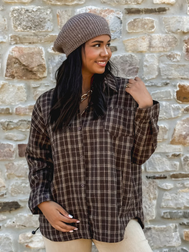 Chemise à carreaux Manelia - Marron