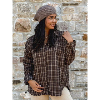 Chemise à carreaux Manelia - Marron