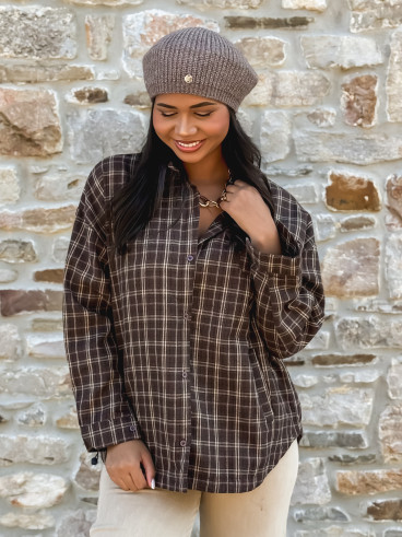 Chemise à carreaux Manelia - Marron
