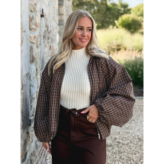 Veste à carreaux Santina - Chocolat