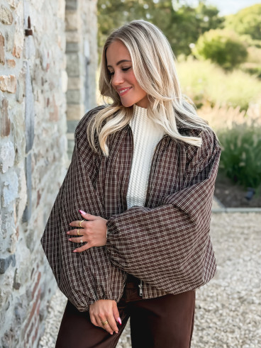 Veste à carreaux Santina - Chocolat