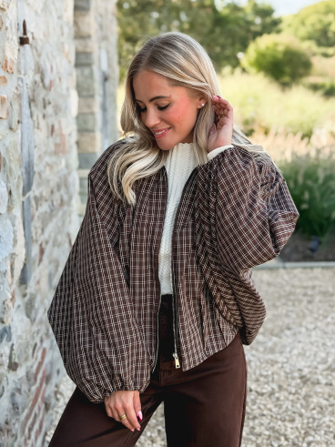 Veste à carreaux Santina - Chocolat