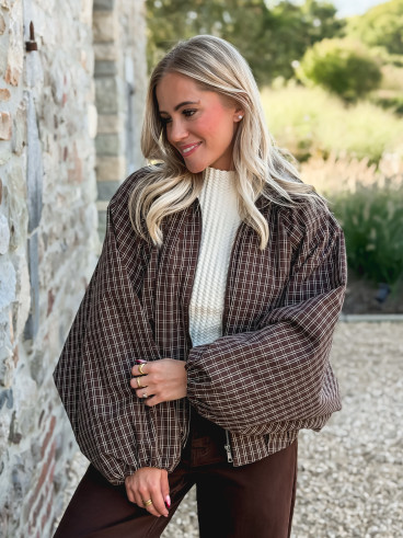 Veste à carreaux Santina - Chocolat