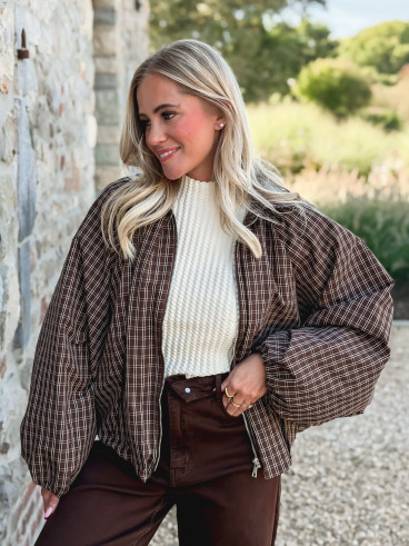 Veste à carreaux Santina - Chocolat