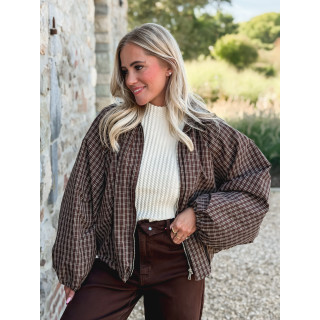 Veste à carreaux Santina - Chocolat