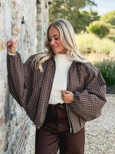 Veste à carreaux Santina - Chocolat