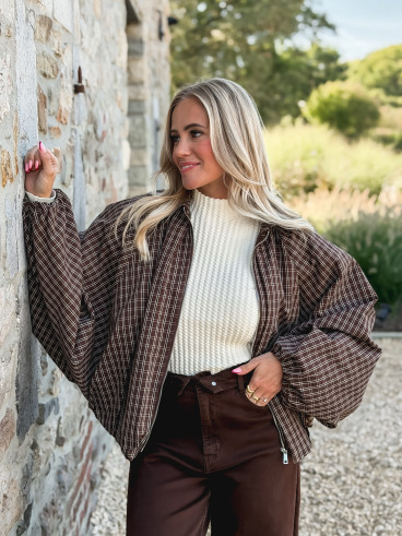 Veste à carreaux Santina - Chocolat