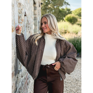 Veste à carreaux Santina - Chocolat