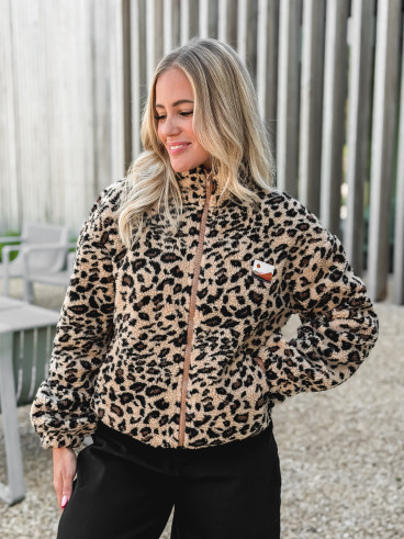 Gilet en teddy léopard Néraya - Beige
