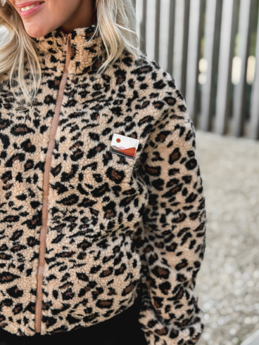 Gilet en teddy léopard Néraya - Beige