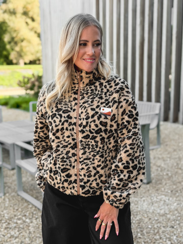 Gilet en teddy léopard Néraya - Beige