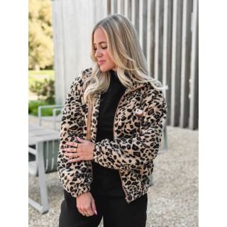 Gilet en teddy léopard Néraya - Beige