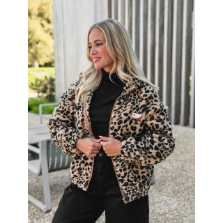 Gilet en teddy léopard Néraya - Beige