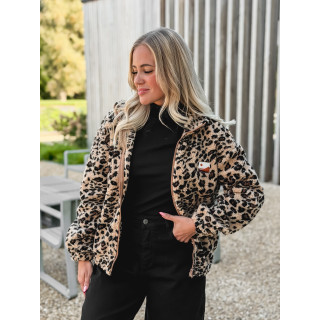 Gilet en teddy léopard Néraya - Beige