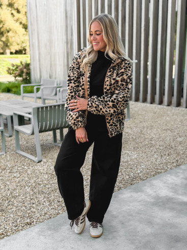 Gilet en teddy léopard Néraya - Beige