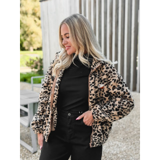 Gilet en teddy léopard Néraya - Beige