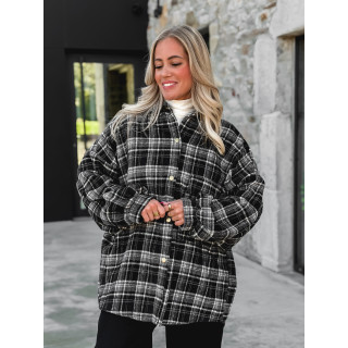 Chemise à carreaux Cyliane - noir